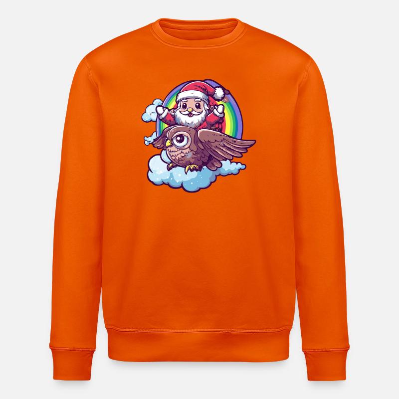 Eule Weihnachtsmann Weihnachten - Stanley/Stella Unisex Bio-Sweatshirt ROLLER - Tieforange
