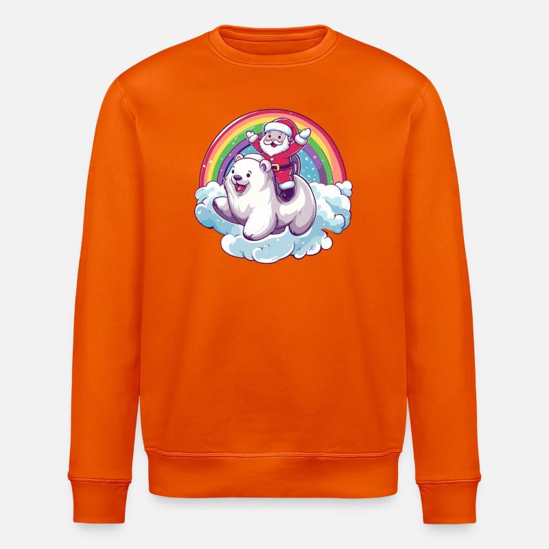 Eisbär Weihnachtsmann Weihnachten - Stanley/Stella Unisex Bio-Sweatshirt ROLLER - Tieforange