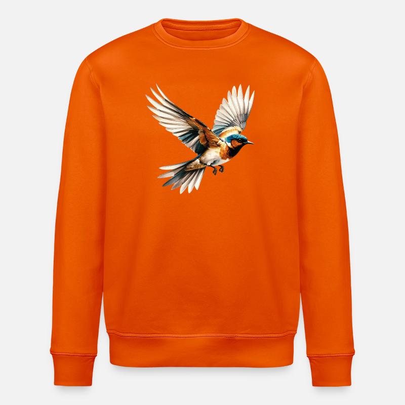 Lebendige Pop-Art mit fliegendem Vogel - Stanley/Stella Unisex Bio-Sweatshirt ROLLER - Tieforange
