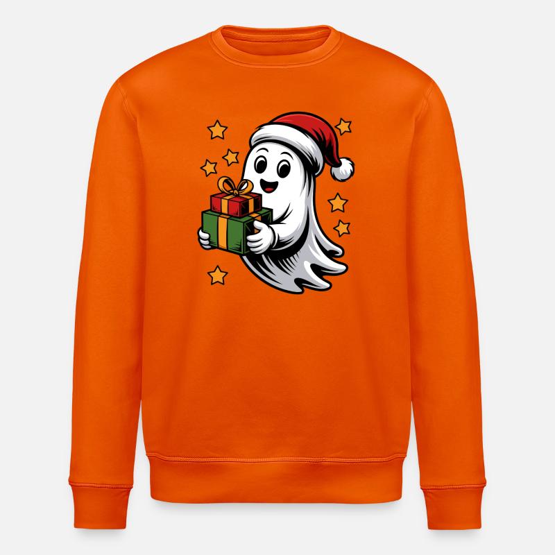 Geist mit Weihnachtsgeschenken - Stanley/Stella Unisex Bio-Sweatshirt ROLLER - Tieforange