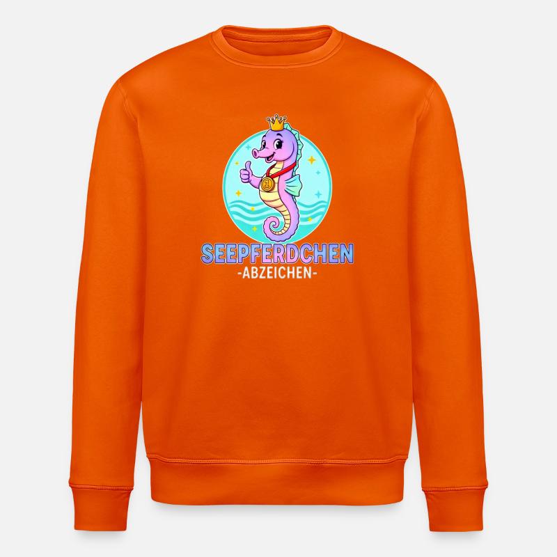 Écusson hippocampe avec dégradé - Sweat bio ROLLER Stanley/Stella Unisexe - orange profond