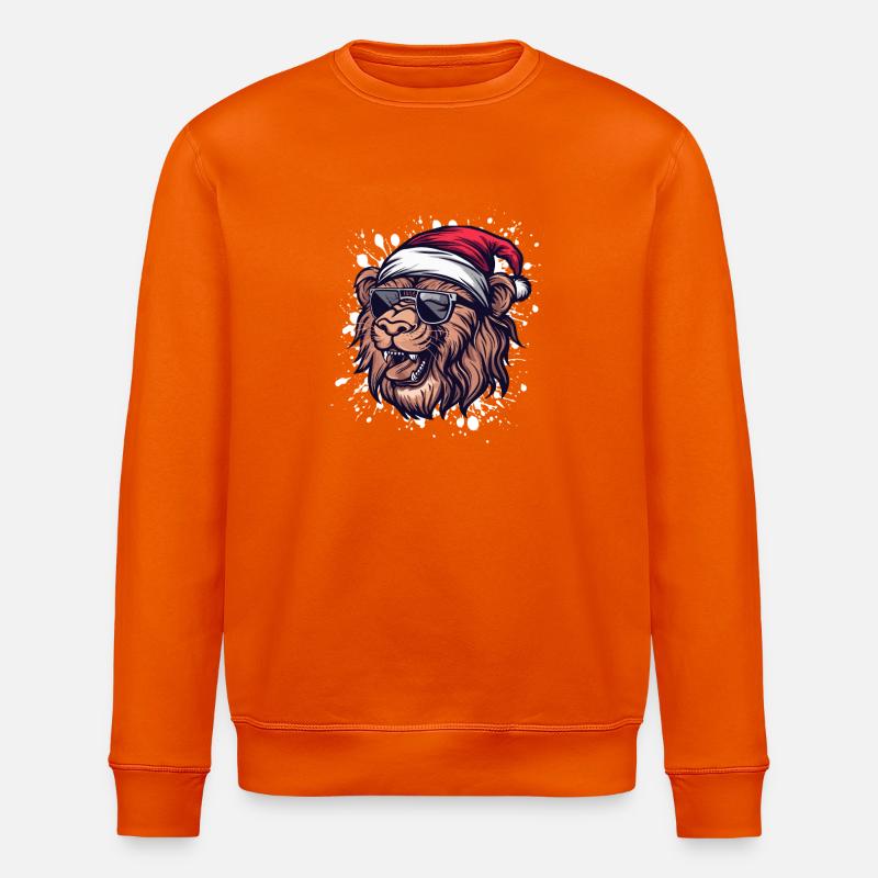 Lion Noël Drôle - Sweat bio ROLLER Stanley/Stella Unisexe - orange profond