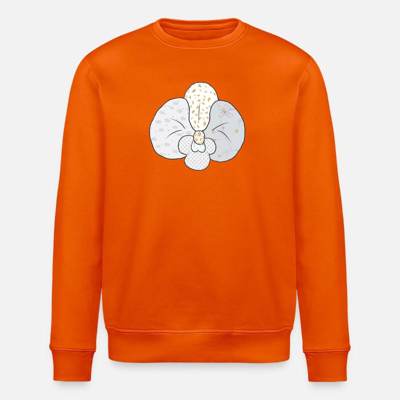 Weisse_Musterorchidee - Sweat bio ROLLER Stanley/Stella Unisexe - orange profond