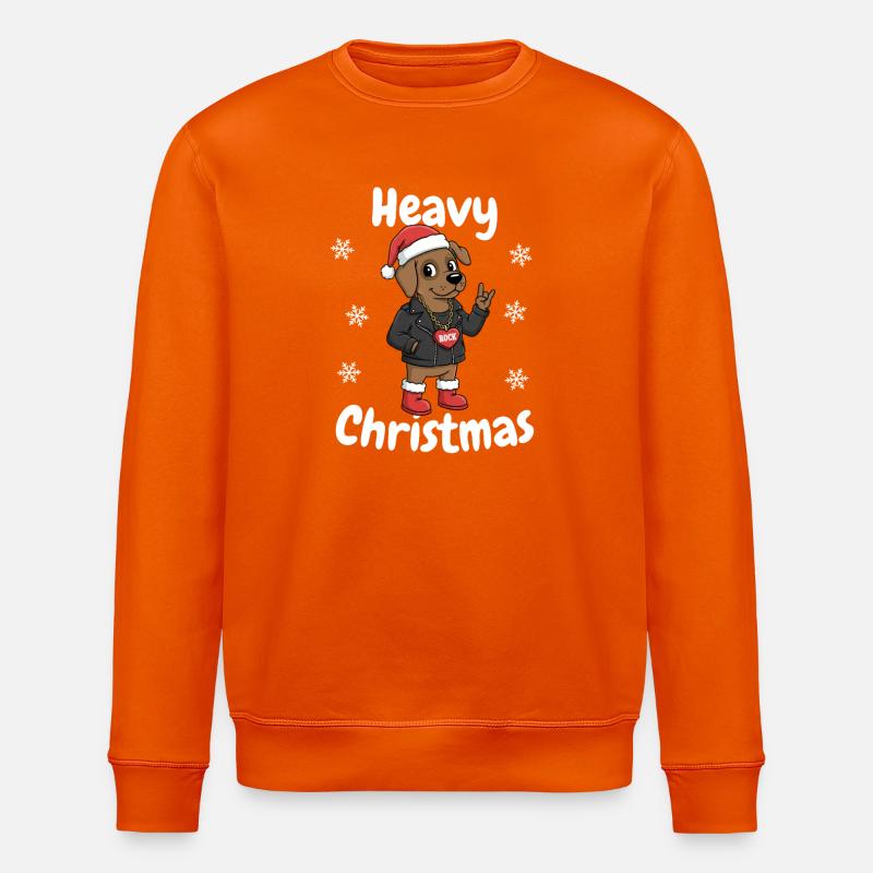 Heavy Christmas Hund Rock - Stanley/Stella Unisex Bio-Sweatshirt ROLLER - Tieforange