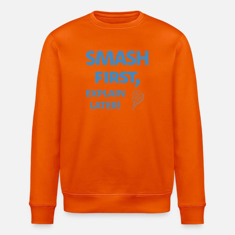 Smash D’abord, Expliquer, Ensuite Padel - Sweat bio ROLLER Stanley/Stella Unisexe - orange profond
