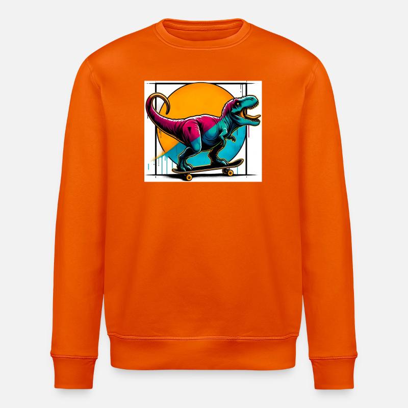 Dinosaure sur Skateboard - Sweat bio ROLLER Stanley/Stella Unisexe - orange profond