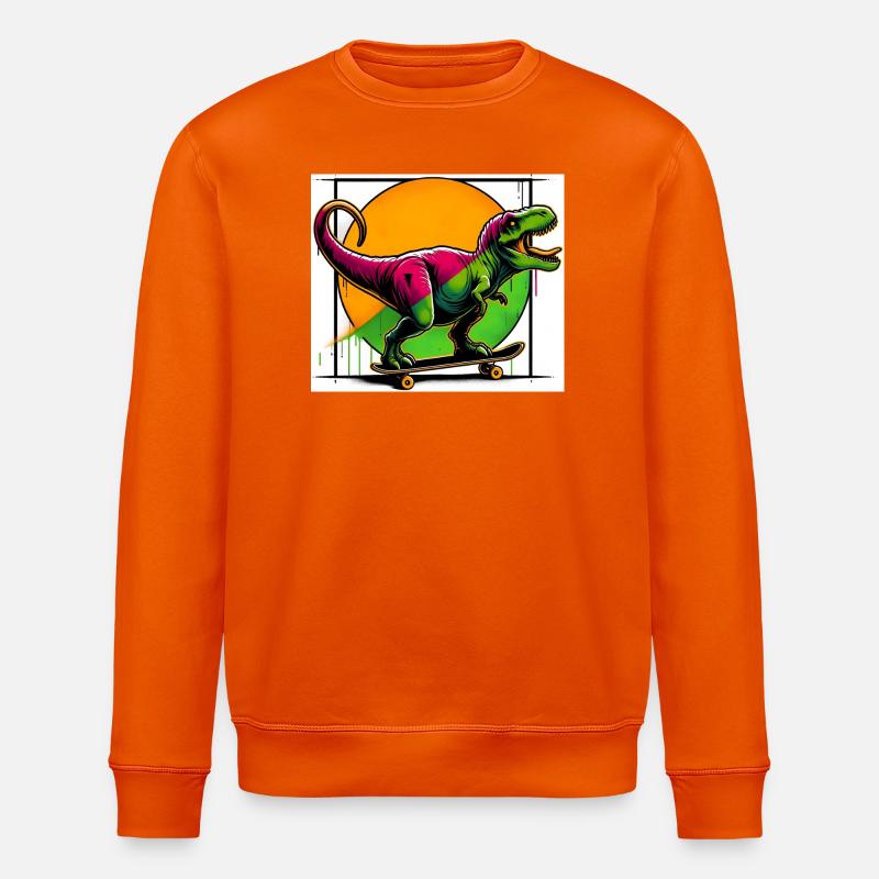 Dinosaure sur Skateboard - Sweat bio ROLLER Stanley/Stella Unisexe - orange profond