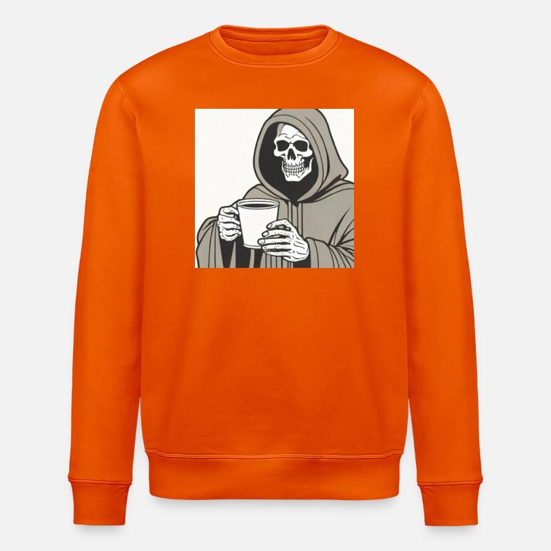 Sensenmann Skelett Becher mit Kapuze - Stanley/Stella Unisex Bio-Sweatshirt ROLLER - Tieforange
