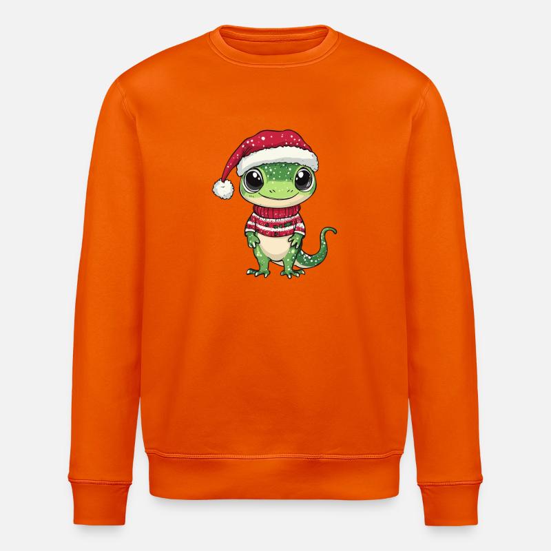 Echse Weihnachten Gecko - Stanley/Stella Unisex Bio-Sweatshirt ROLLER - Tieforange