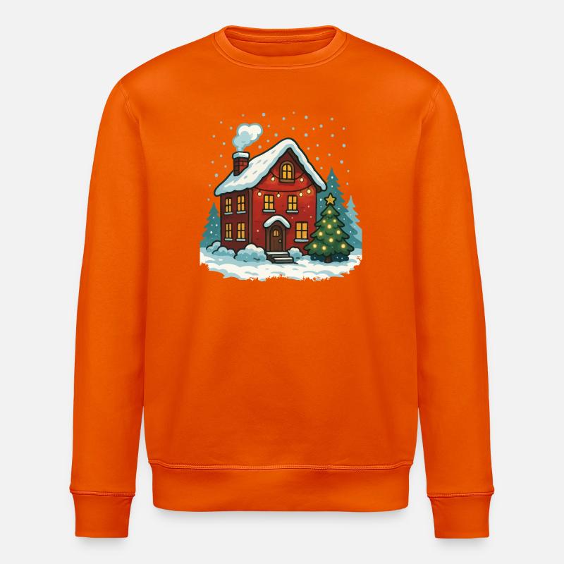 Maison d’hiver avec lumières - Sweat bio ROLLER Stanley/Stella Unisexe - orange profond