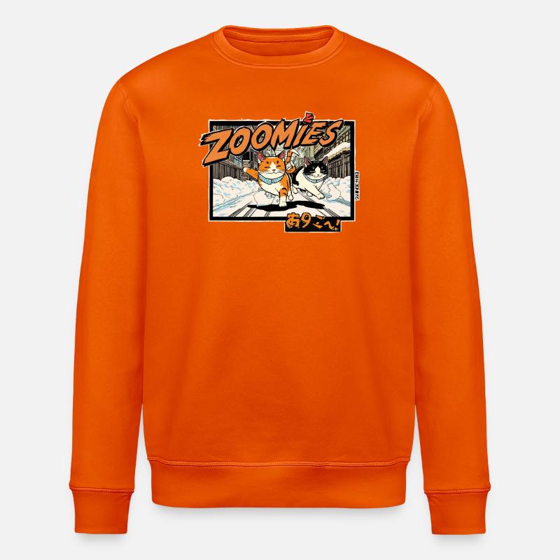 Anime Chats dans la neige - Sweat bio ROLLER Stanley/Stella Unisexe - orange profond
