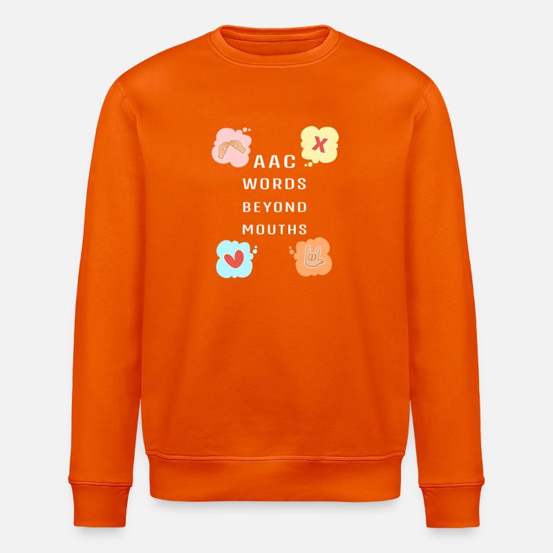 AAC Communication SLP Sign Language - Stanley/Stella ROLLER Unisex Organic Sweatshirt - bright orange