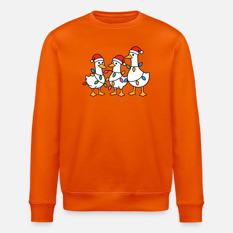 Trio de canards festifs Père Noël - Sweat bio ROLLER Stanley/Stella Unisexe - orange profond