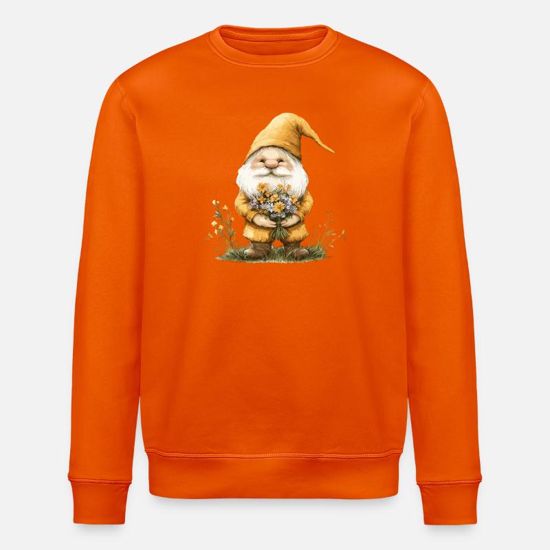 Gnome avec panier de fleurs - Sweat bio ROLLER Stanley/Stella Unisexe - orange profond