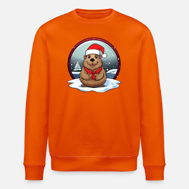 Biber Weihnachten - Stanley/Stella Unisex Bio-Sweatshirt ROLLER - Tieforange