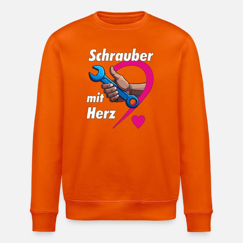 Schrauber mit HERZ - Stanley/Stella Unisex Bio-Sweatshirt ROLLER - Tieforange