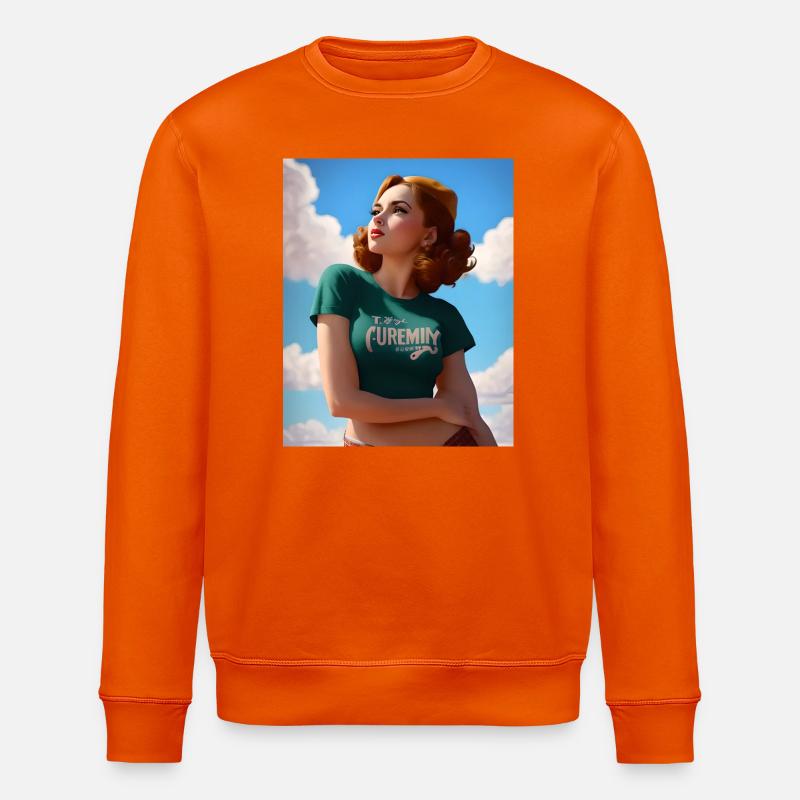 Retro-Dame unter dem Himmel – GBC - Stanley/Stella Unisex Bio-Sweatshirt ROLLER - Tieforange