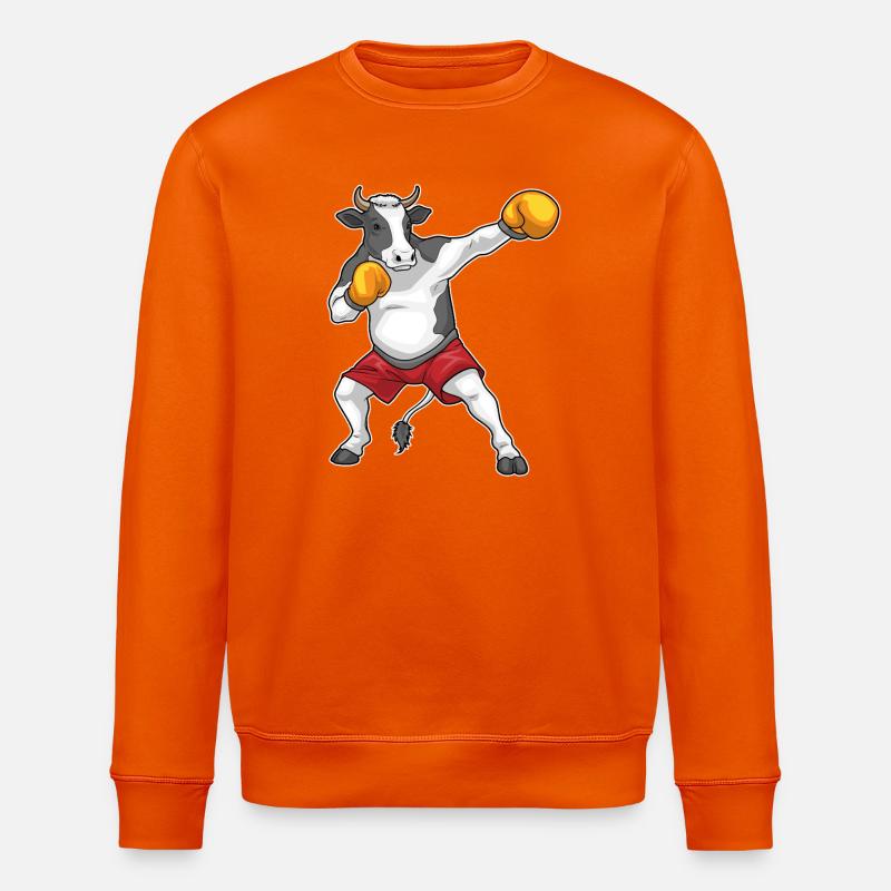 Kuh Boxer Boxhandschuhe Boxen - Stanley/Stella Unisex Bio-Sweatshirt ROLLER - Tieforange