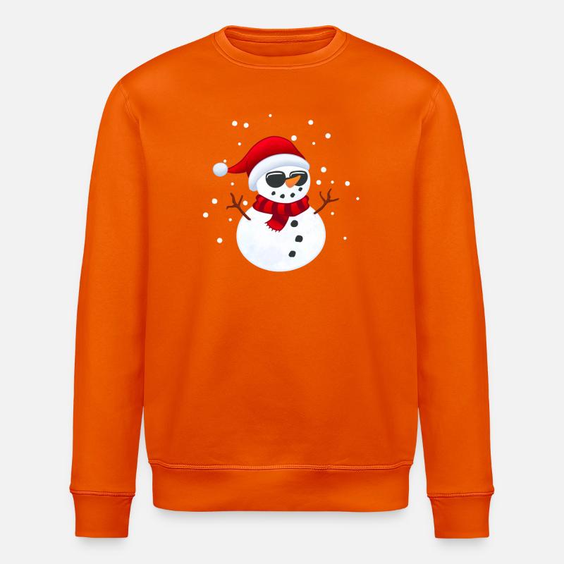 Cooler Schneemann mit Sonnenbrille - Stanley/Stella Unisex Bio-Sweatshirt ROLLER - Tieforange