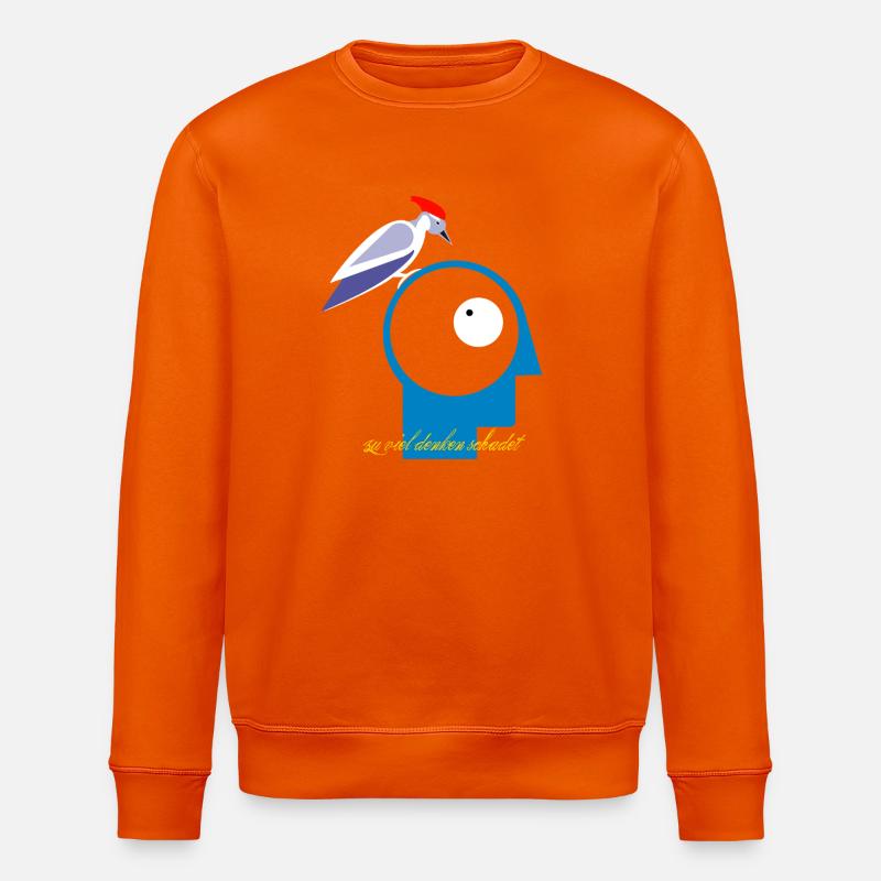 zu viel denken schadet - Stanley/Stella Unisex Bio-Sweatshirt ROLLER - Tieforange