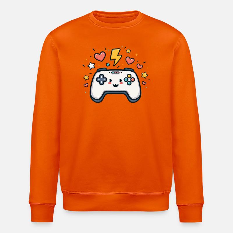 Kawaii Spielcontroller Funkelnd - Stanley/Stella Unisex Bio-Sweatshirt ROLLER - Tieforange