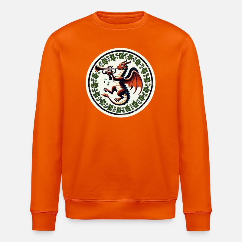 Trompetendrache im Efeukranz - Stanley/Stella Unisex Bio-Sweatshirt ROLLER - Tieforange