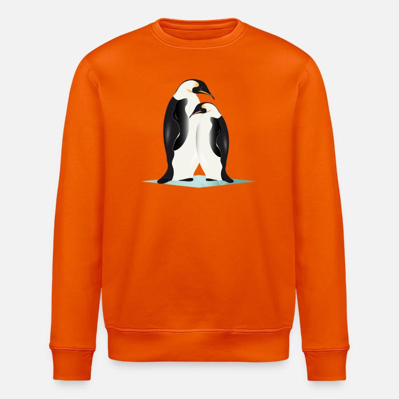 Deux pingouins élégamment dessinés - Sweat bio ROLLER Stanley/Stella Unisexe - orange profond