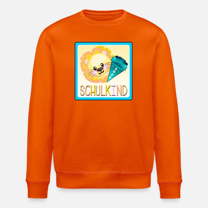 ÉCOLIER 2026 Cône d’école Lion - Sweat bio ROLLER Stanley/Stella Unisexe - orange profond
