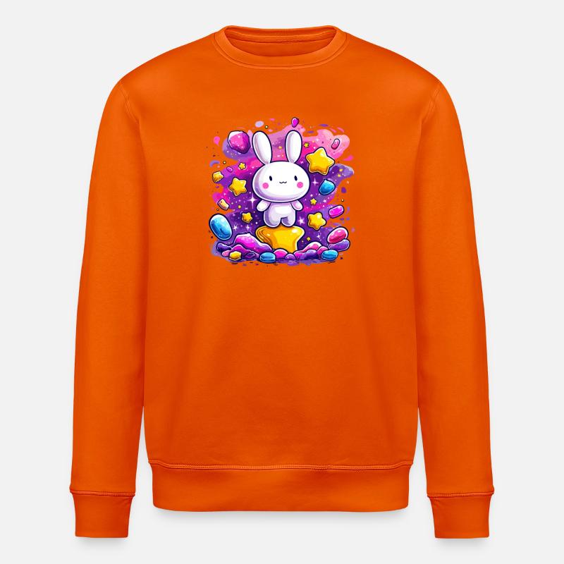 Lapin câlin dans la lueur étoilée - Sweat bio ROLLER Stanley/Stella Unisexe - orange profond