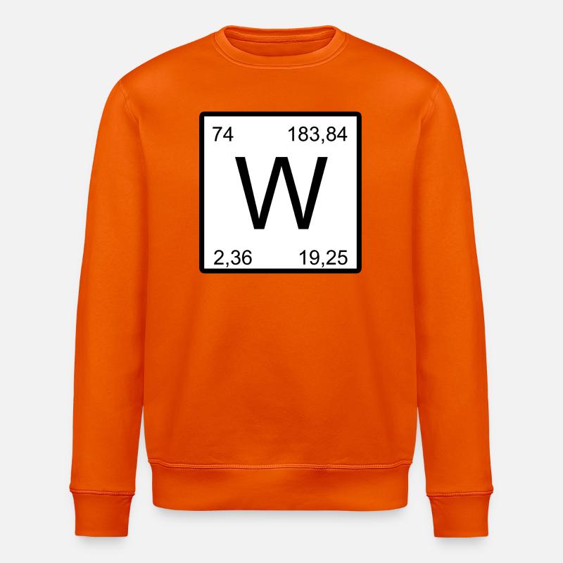 Wolfram W Symbol im Periodensystem Design - Stanley/Stella Unisex Bio-Sweatshirt ROLLER - Tieforange
