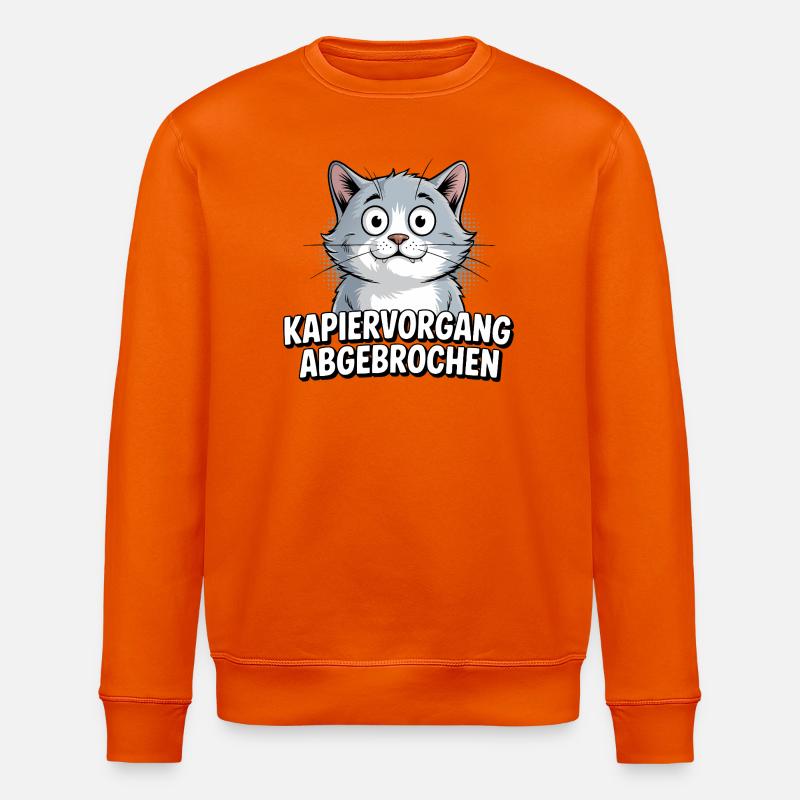 Kapiervorgang abgebrochen – Katze Comic - Stanley/Stella Unisex Bio-Sweatshirt ROLLER - Tieforange
