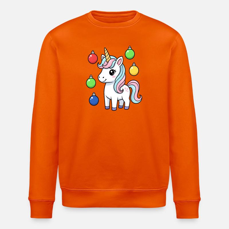 Süßes Weihnachts-Einhorn - Stanley/Stella Unisex Bio-Sweatshirt ROLLER - Tieforange