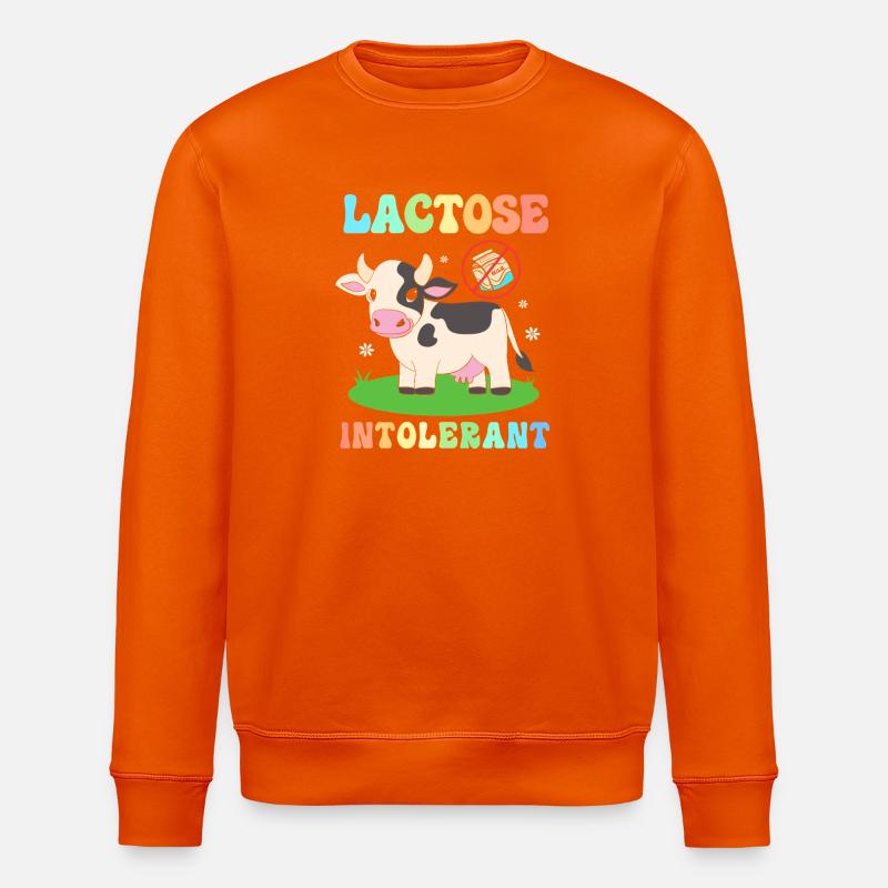 Flatulence Milk Allergy Lactose Intolerance - Stanley/Stella ROLLER Unisex Organic Sweatshirt - bright orange