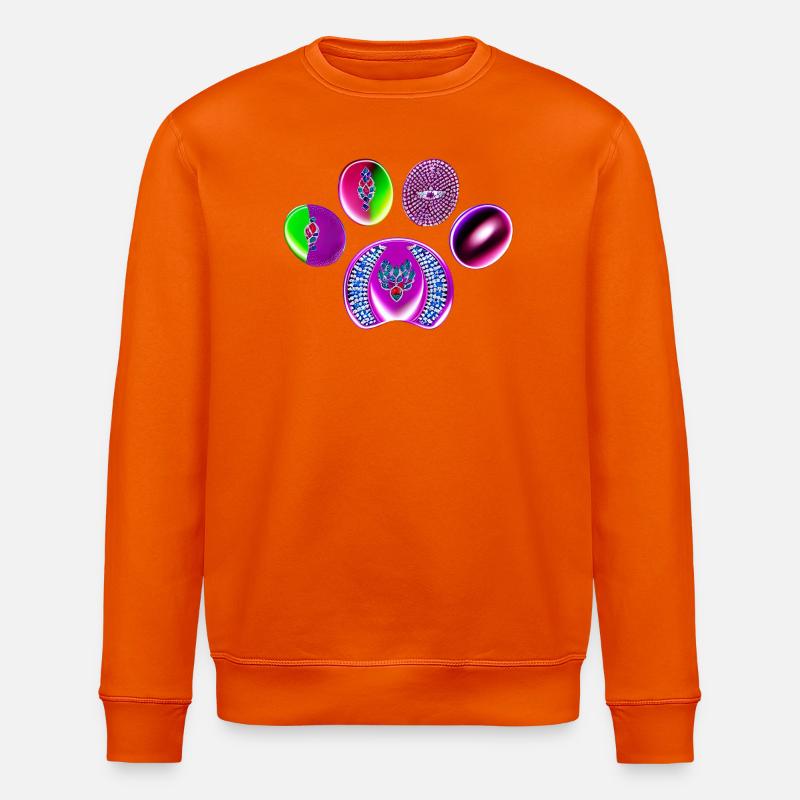 Imprimé cercle de bijoux fluo - Sweat bio ROLLER Stanley/Stella Unisexe - orange profond