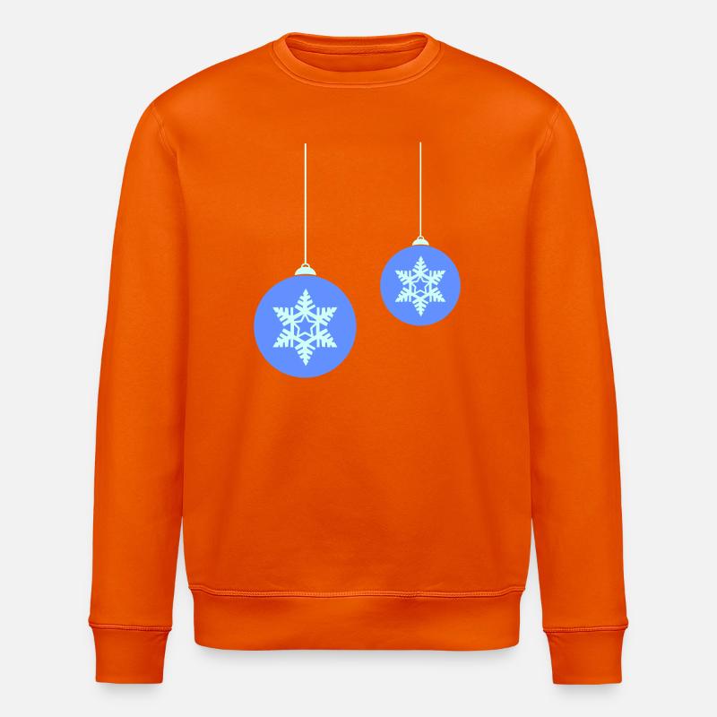 Weihnachtskugel Schneeflocken Blau Ornament - Stanley/Stella Unisex Bio-Sweatshirt ROLLER - Tieforange