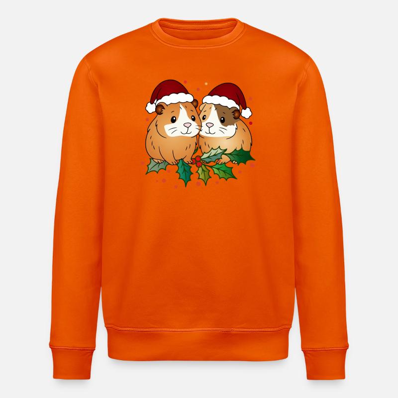 Duo cochon d’Inde moche de Noël - Sweat bio ROLLER Stanley/Stella Unisexe - orange profond