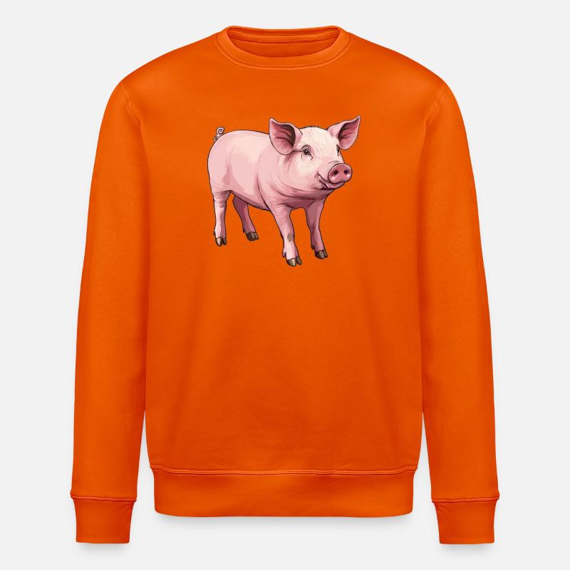 Schweine Schwein - Stanley/Stella Unisex Bio-Sweatshirt ROLLER - Tieforange