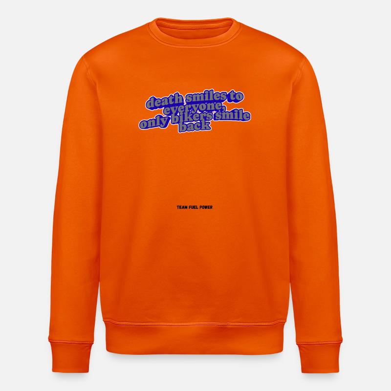 Biker Death Smiles Zitat - Stanley/Stella Unisex Bio-Sweatshirt ROLLER - Tieforange