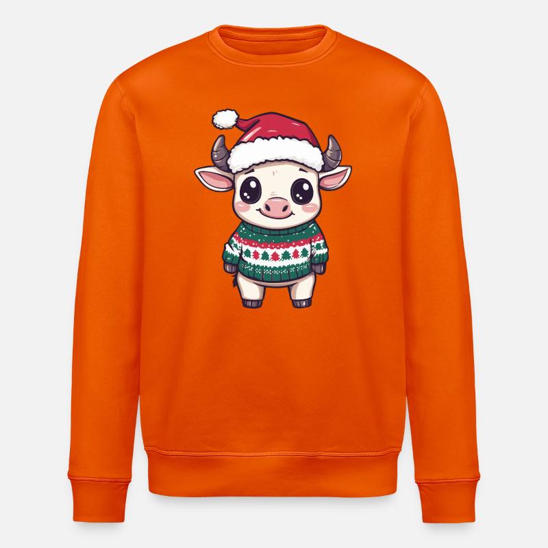 Stier Weihnachten Xmas - Stanley/Stella Unisex Bio-Sweatshirt ROLLER - Tieforange