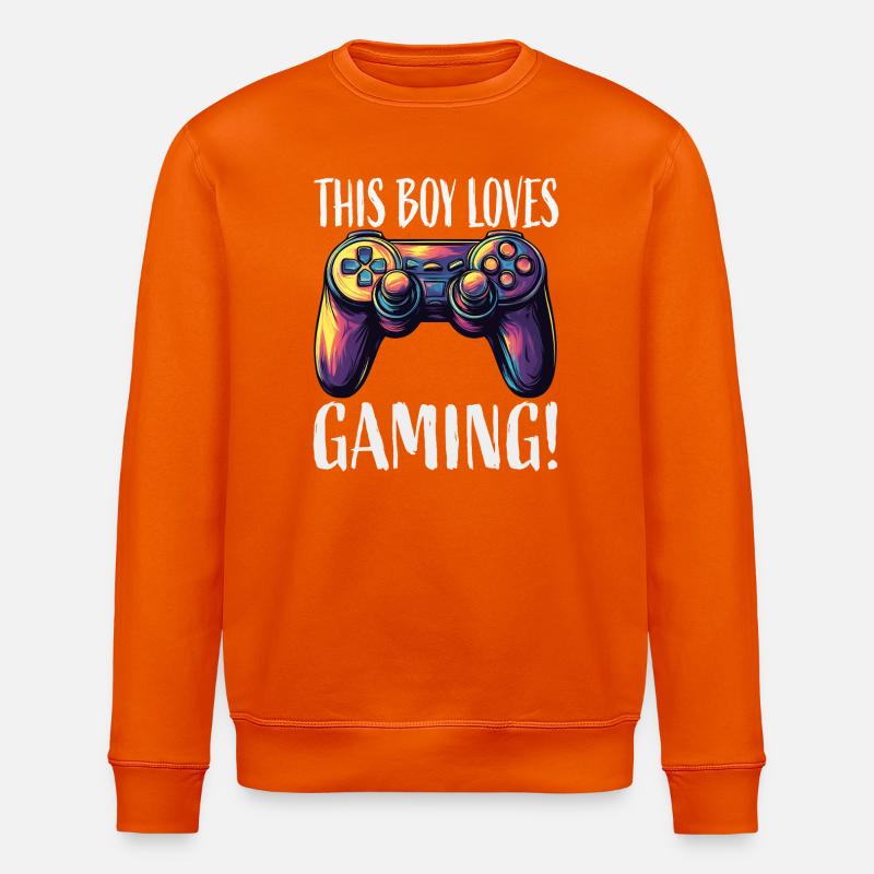 Dieser Junge liebt Gaming Controller - Stanley/Stella Unisex Bio-Sweatshirt ROLLER - Tieforange