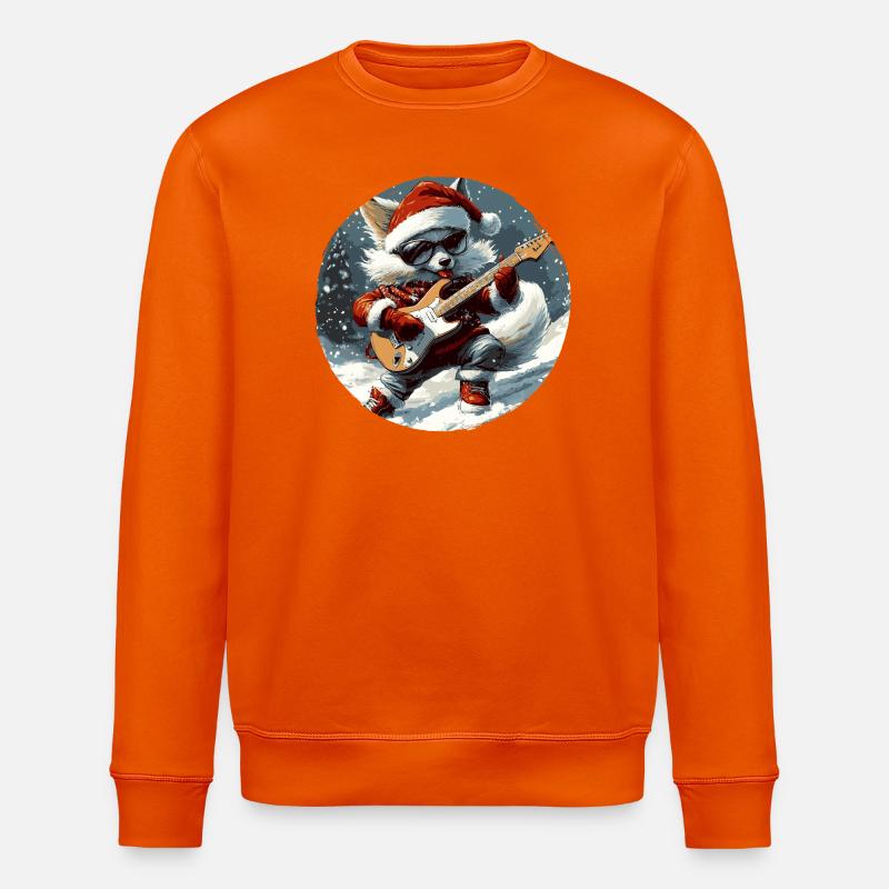 Fuchs Weihnachten Gitarre - Stanley/Stella Unisex Bio-Sweatshirt ROLLER - Tieforange