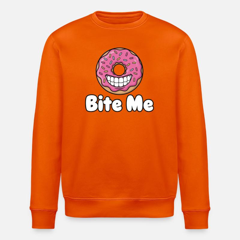 Bite Me Donut Grinsen - Stanley/Stella Unisex Bio-Sweatshirt ROLLER - Tieforange