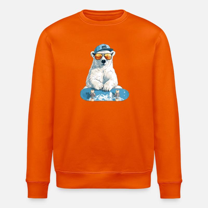Polar Bear Skateboard Chill - Sweat bio ROLLER Stanley/Stella Unisexe - orange profond