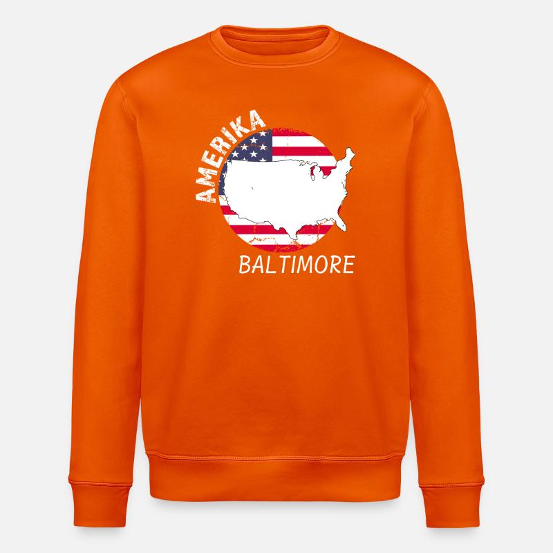 Baltimore - Stanley/Stella ROLLER Unisex Organic Sweatshirt - bright orange