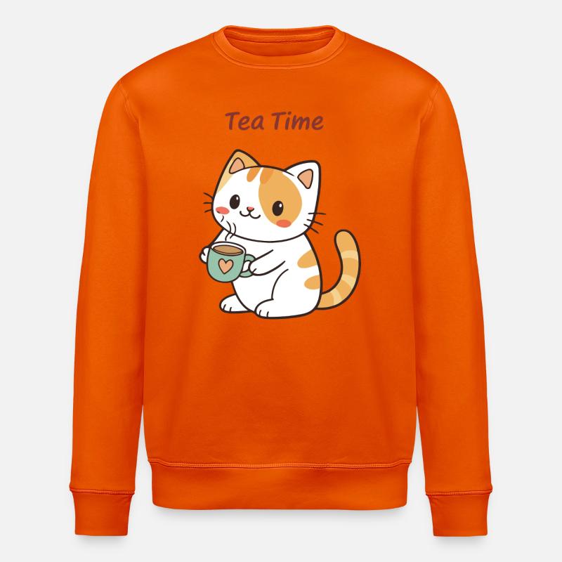 Chat Tea Time Doux - Sweat bio ROLLER Stanley/Stella Unisexe - orange profond
