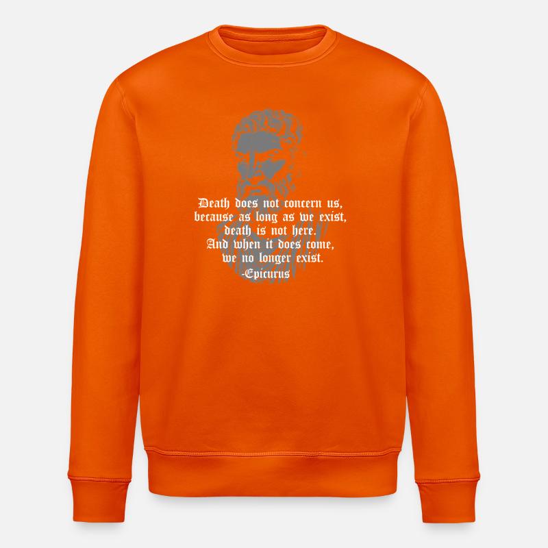Epikur Todes-Gothic Zitat - Stanley/Stella Unisex Bio-Sweatshirt ROLLER - Tieforange