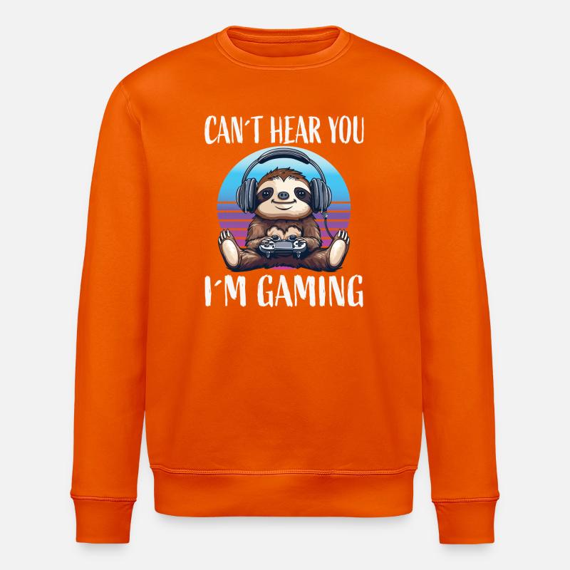 Kannst du mich hören? Gaming Faultier - Stanley/Stella Unisex Bio-Sweatshirt ROLLER - Tieforange