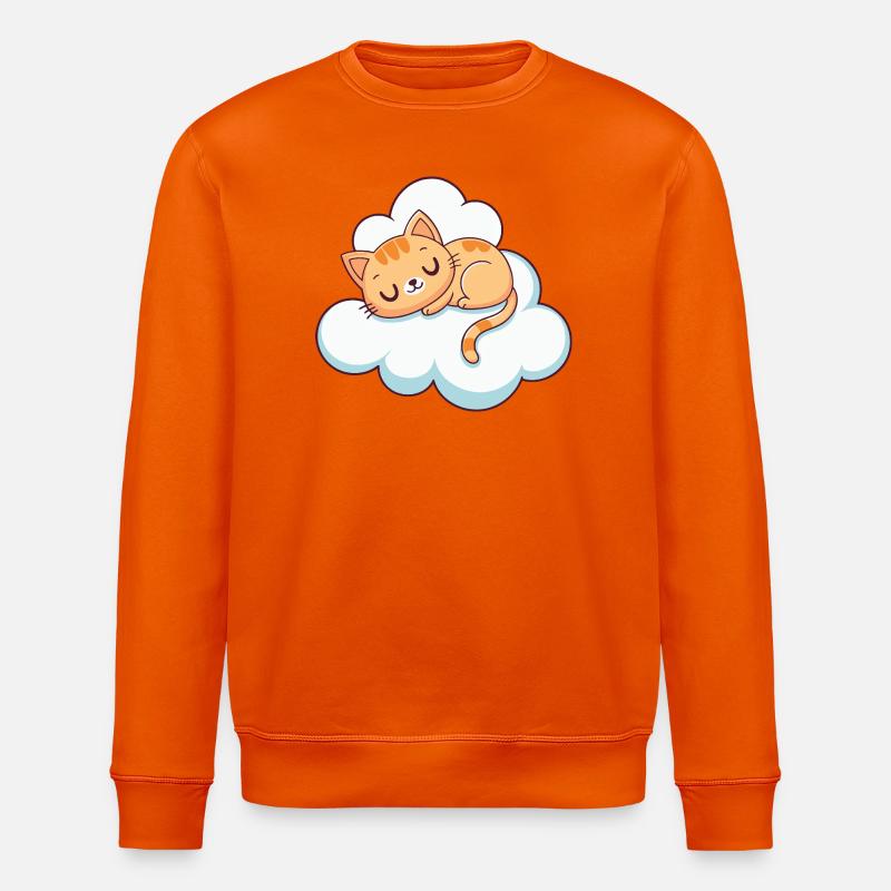 Schlafendes Kätzchen auf der Wolke - Stanley/Stella Unisex Bio-Sweatshirt ROLLER - Tieforange