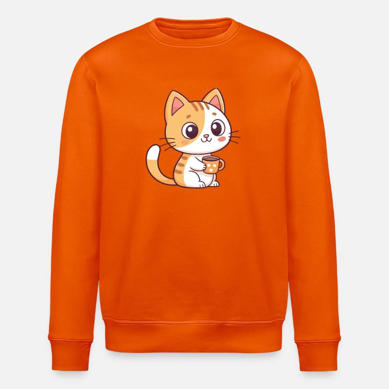 Chat mignon au thé mug cœur - Sweat bio ROLLER Stanley/Stella Unisexe - orange profond
