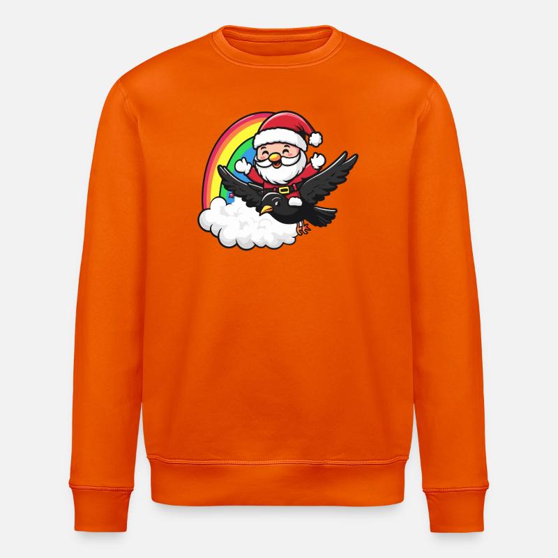 Rabe Krähe Weihnachtsmann Weihnachten - Stanley/Stella Unisex Bio-Sweatshirt ROLLER - Tieforange